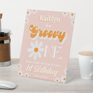 Signe De Table Retro Super One Girls 1er anniversaire Bienvenue