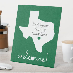 Signe De Table Réunion familiale de l'État vert du Texas