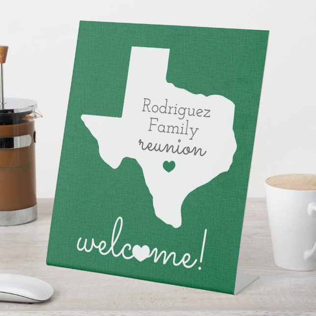 Signe De Table Réunion familiale de l'État vert du Texas (In SItu)