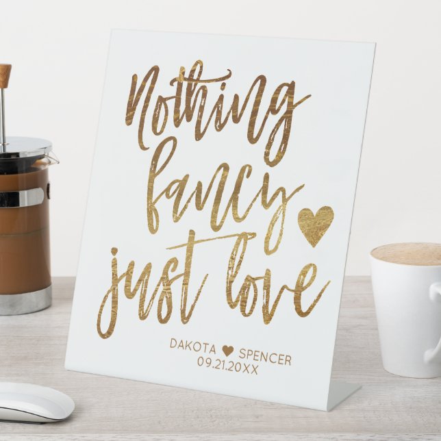 Signe De Table Rien De Fancy Juste Amour | Micro Mariage Gold Hea (In SItu)