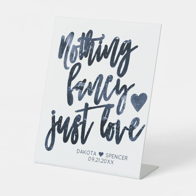 Signe De Table Rien De Fancy Juste Amour | Moody Navy Blue Mariag (Recto)