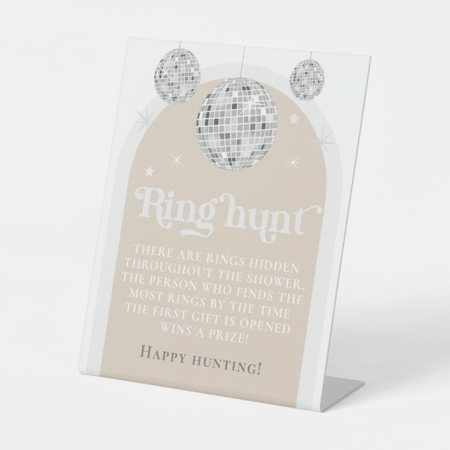 Signe De Table Ring Hunt Jeu Disco Ball Fête des mariées (Recto)