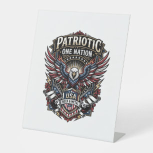 Signe De Table Rock Patriotique Aigle Crête Musique Rock Métal Pa