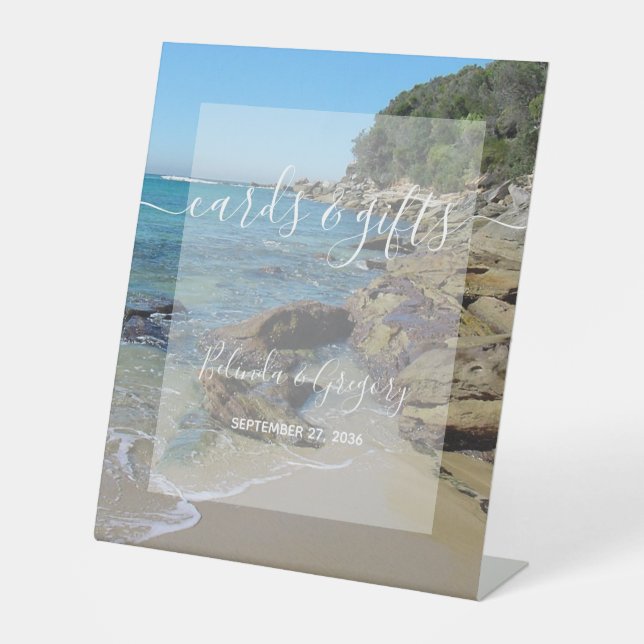 Signe De Table Rocky Beach Wedding Cartes & Cadeaux (Recto)
