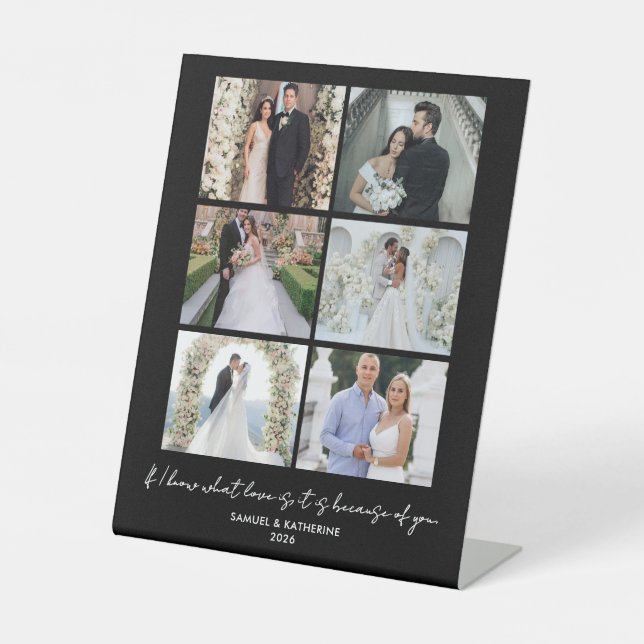 Signe De Table Romantic 6 Photo Collage Valentine’s Day Black (Recto)