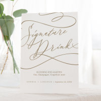 Romantique Flat Gold Calligraphie Signature Boisso