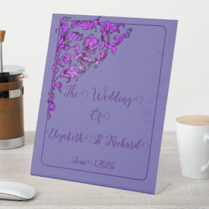 Signe De Table Romantique, Vintage, antique violet Mariage