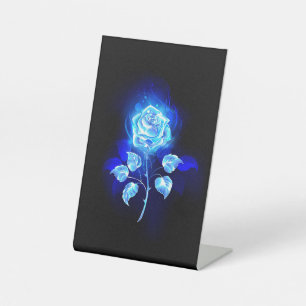Signe De Table Rose bleu brûlant