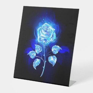 Signe De Table Rose bleu brûlant