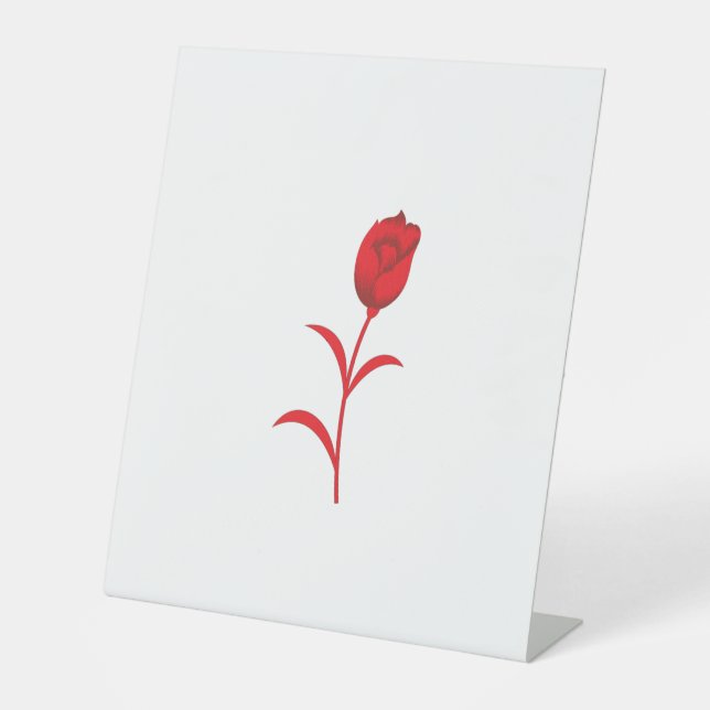 Signe De Table Rose Madder, Rouge lave, design floral (Recto)