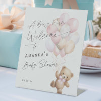 Rose moderne bébé fille douche Bearly wait Accueil