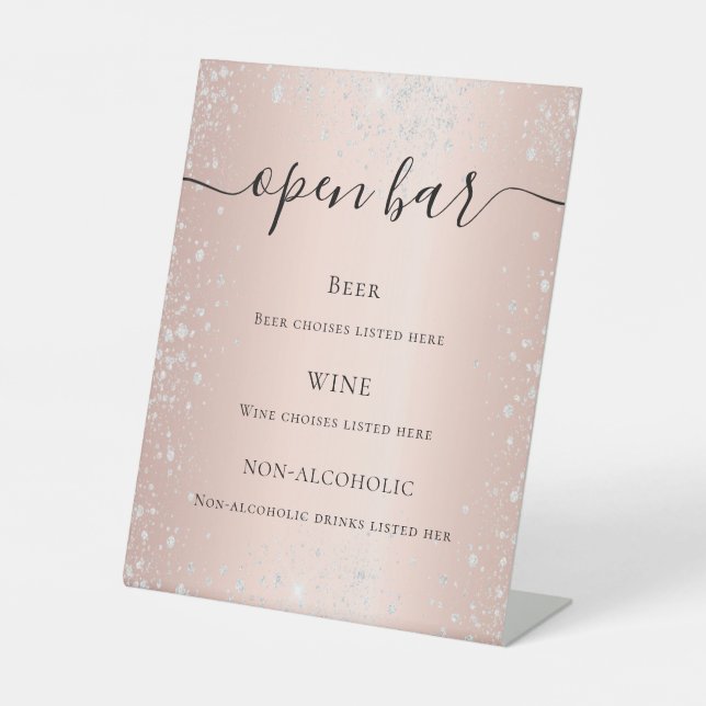 Signe De Table Rose or blush argent parties scintillant script me (Recto)