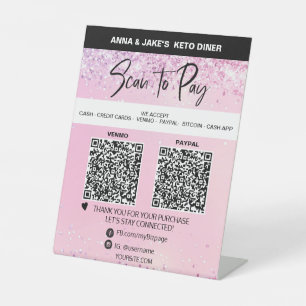 Signe De Table *~* ROSE - PAIEMENT 2 QR - Tente Table Tabletop