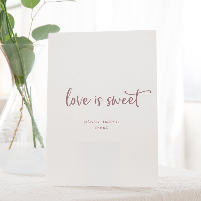 Signe De Table Rose Rustique Gold Script L'amour est doux Mariage (Créateur téléchargé)