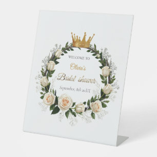 Signe De Table Roses blanches et Fête des mariées de bienvenue po