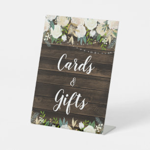Signe De Table Rouge Blanc Floral Lights Cartes & Cadeaux