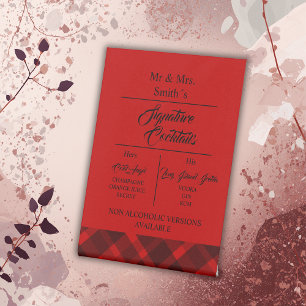 Signe De Table rouge noir écossais celtique tartan mariage motif