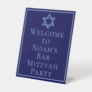 Signe De Table Royal Blue Bar Mitzvah Party Star de David