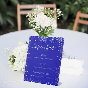 Signe De Table Royal blue parties scintillant mariage menu