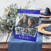 Royal blue photo collage anniversaire fête bienven