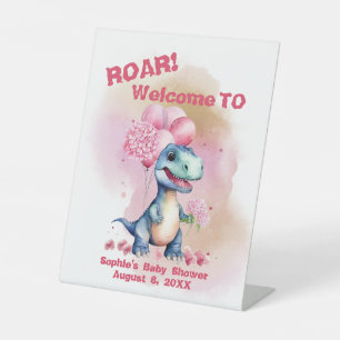 Signe De Table Rugir! C'Est Une Fille T-Rex Dinosaur Bienvenue