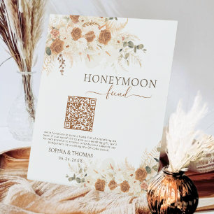 Signe De Table Russe Watercolor Rose & Calla Lily Honeymoon Fund