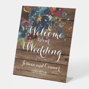 Signe De Table Rustic Barn Board Bourgogne Marine Mariage de bien