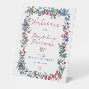 Signe De Table Rustic Boho Berry été 50e anniversaire Bienvenue