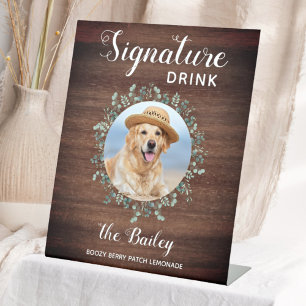 Signe De Table Rustic Dog Bar Animaux Mariages Signature Boissons