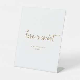 Signe De Table Rustic Gold Script Love Is Sweet Mariage Sign