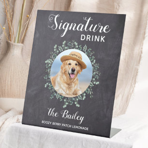 Signe De Table Rustic Pet Signature Boissons Barre Mariage de chi
