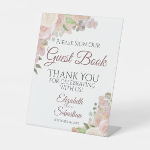 Signe De Table Rustic Rose Boho Floral S'Il Vous Plaît Signer Not