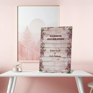 Signe De Table Rustic Woodland Rose Floral Mariage campagnard Par