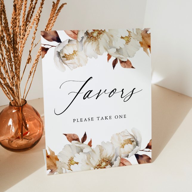 Signe De Table Rustique Automne Floral Faveurs Mariage Faveurs (Créateur téléchargé)