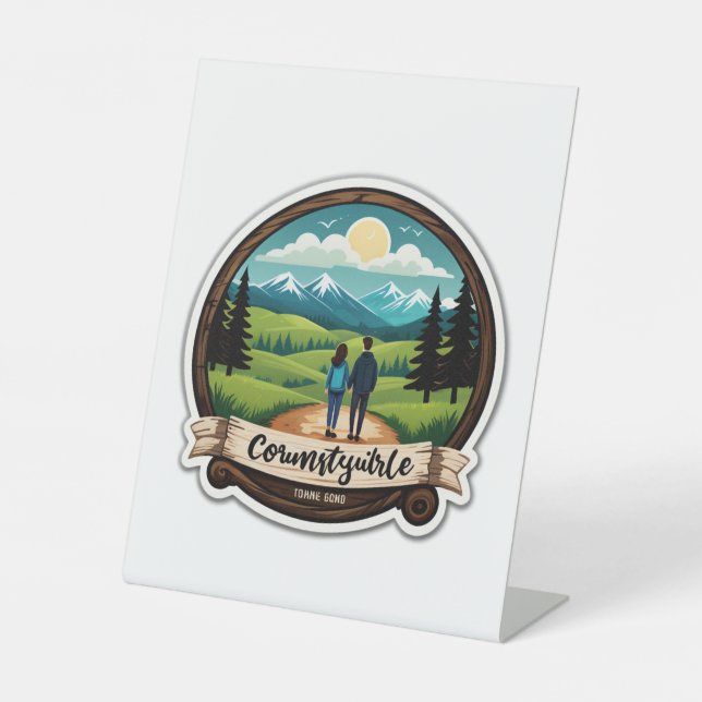 Signe De Table Rustique Campagne Faire-part de mariage de charme  (Recto)