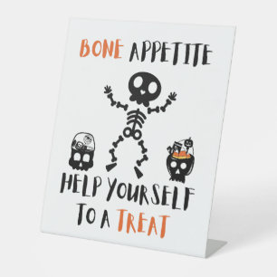 Signe De Table Sac de loot à porte à bonbons d'Halloween squelett