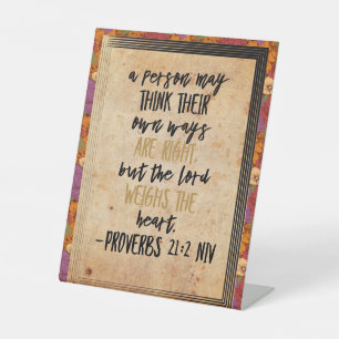 Signe De Table Sacrée Bible Verset Art Proverbes 21:2 - Sac-cadea