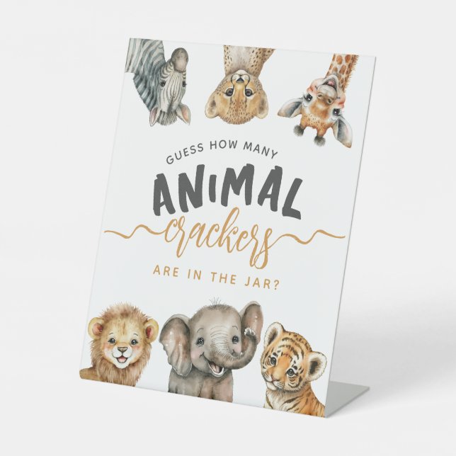 Signe De Table Safari animaux sauvages un jeu de Baby shower mode (Recto)