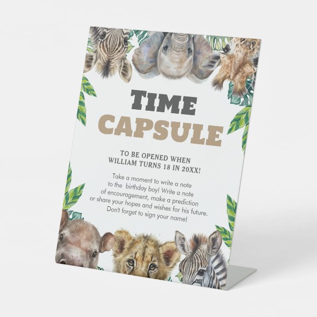 Signe De Table Safari Animaux Temps Capsule (Recto)