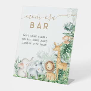 Signe De Table Safari Bébé Animaux Baby shower Maman-osa bar