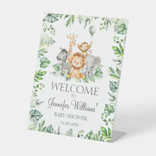 Signe De Table Safari Jungle Animaux Baby Boy Douche Affiche de b