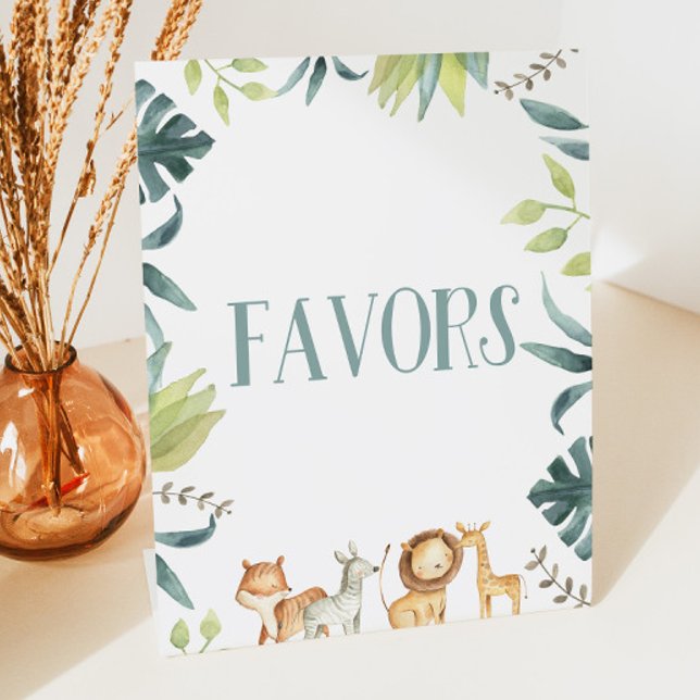 Signe De Table Safari Zoo Wild Jungle Animaux Fête Faveurs Table (Créateur téléchargé)