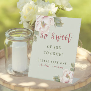 Signe De Table Sage & Blush Pony rose Mariage floral Favoriser Si
