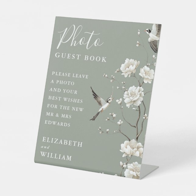 Signe De Table Sage Green Chinoiserie Photo Mariage du livre d'in (Recto)