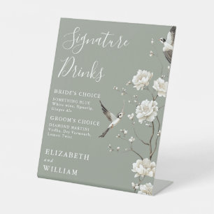 Signe De Table Sage Green Chinoiserie Signature Boissons Mariage