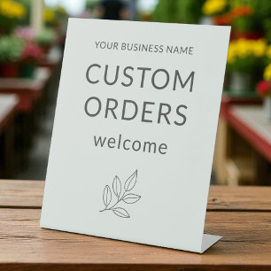 Signe De Table Sage Green Commandes personnalisées Bienvenue