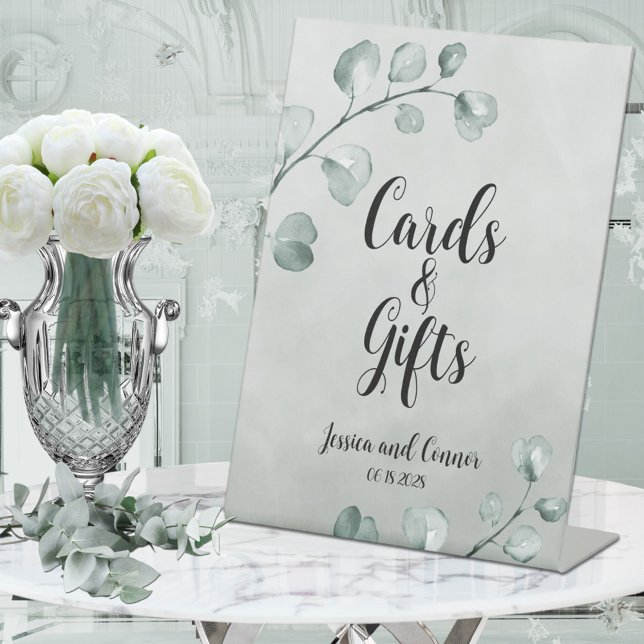 Signe De Table Sage Green Eucalyptus Note Cartes de Mariage & Cad (Créateur téléchargé)