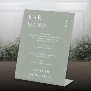 Signe De Table Sage Green Minimaliste Moderne Barre Menu