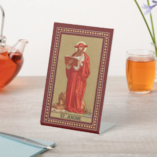 Signe De Table Saint Jérôme, cardinal avec Lion (P 004)