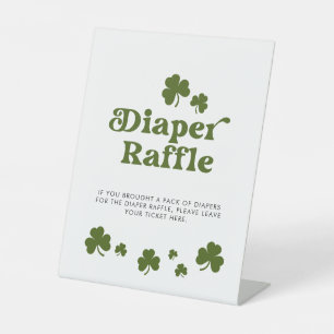 Signe De Table Saint Patrick's Day Green Shamrock Déchets Raffle